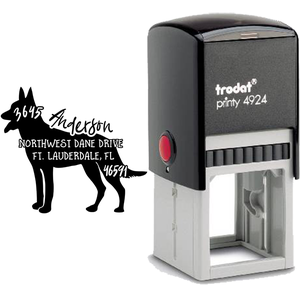 Belgian Malinois Dog Address Stamp Body and Design