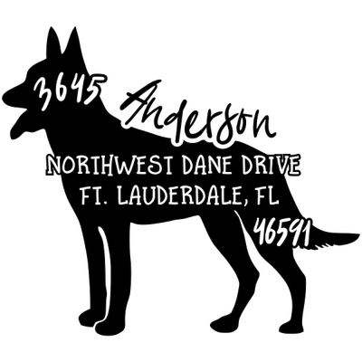 Belgian Malinois Dog Address Stamp
