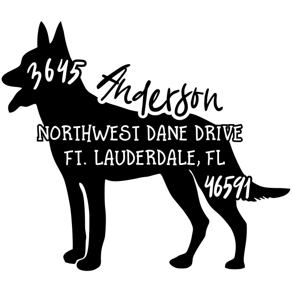 Belgian Malinois Dog Address Stamp