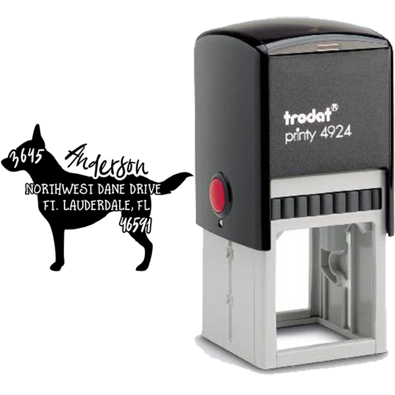 Dutch Shepherd Dog Address Stamp Body and Design