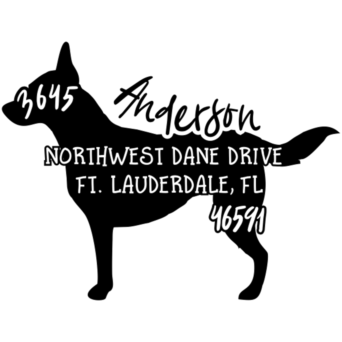 Dutch Shepherd Dog Address Stamp
