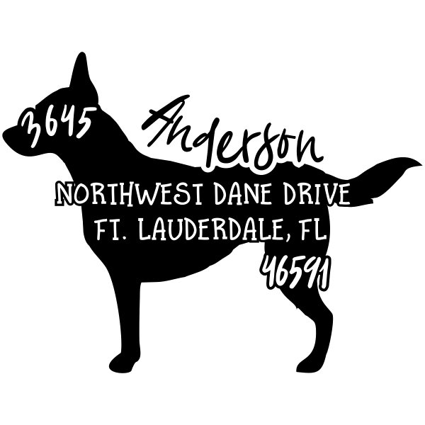 Dutch Shepherd Dog Address Stamp