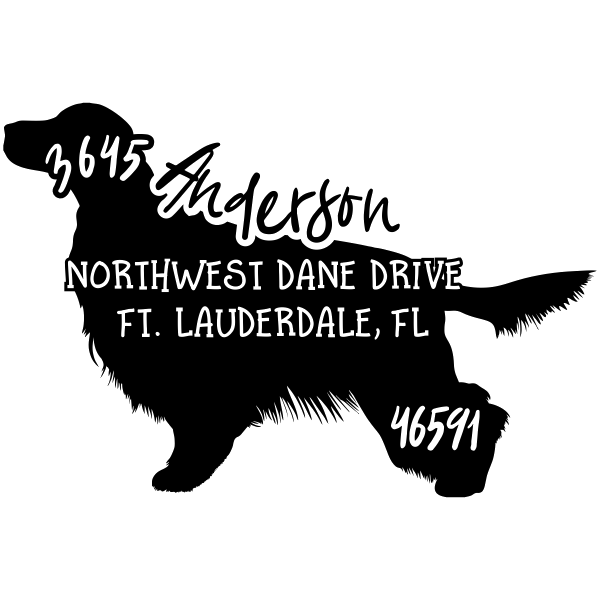 English Setter Dog Address Stamp