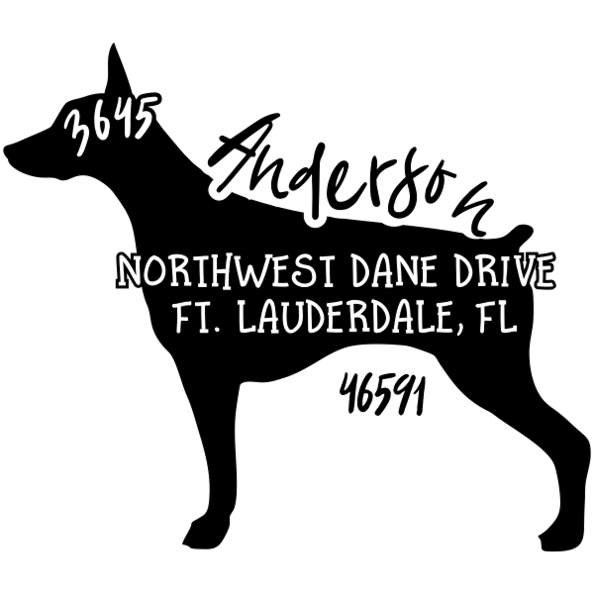 Doberman Pinscher Dog Address Stamp