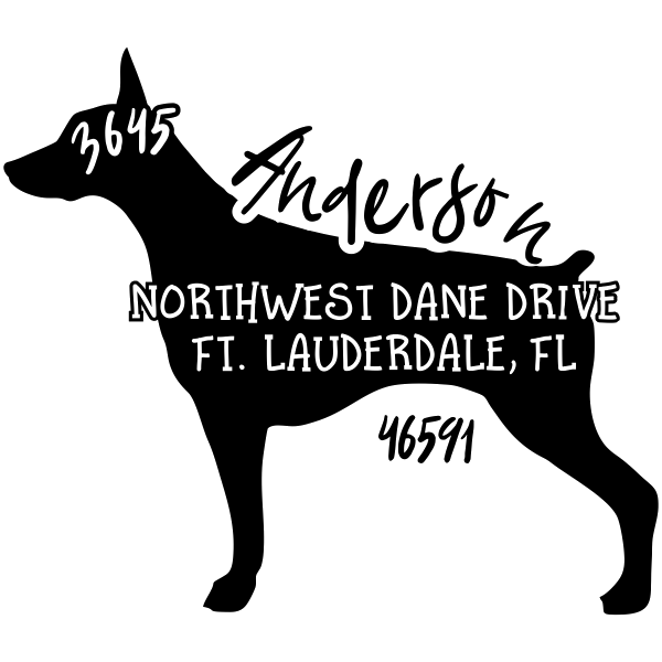 Doberman Pinscher Dog Address Stamp
