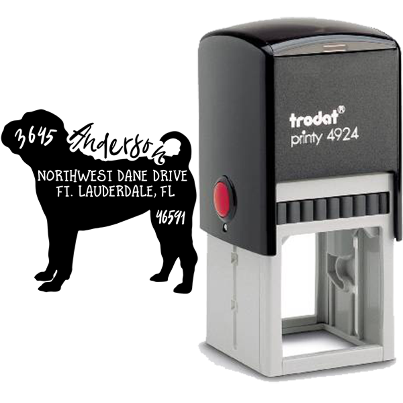 Chinese Shar-Pei Dog Address Stamp Body and Design