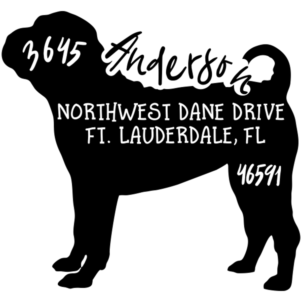Chinese Shar-Pei Dog Address Stamp