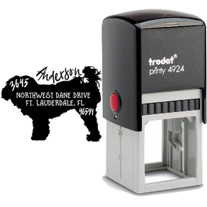 Maltese Dog Address Stamp Body and Design