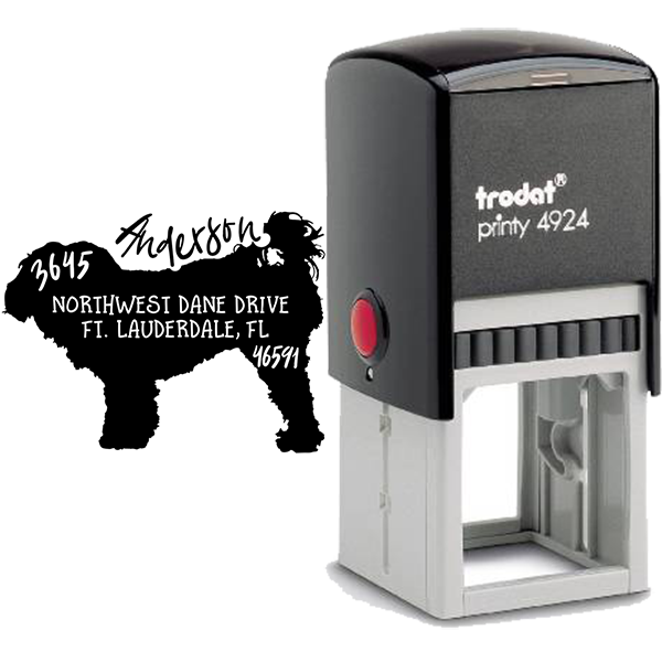 Maltese Dog Address Stamp Body and Design