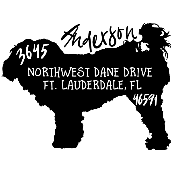 Maltese Dog Address Stamp
