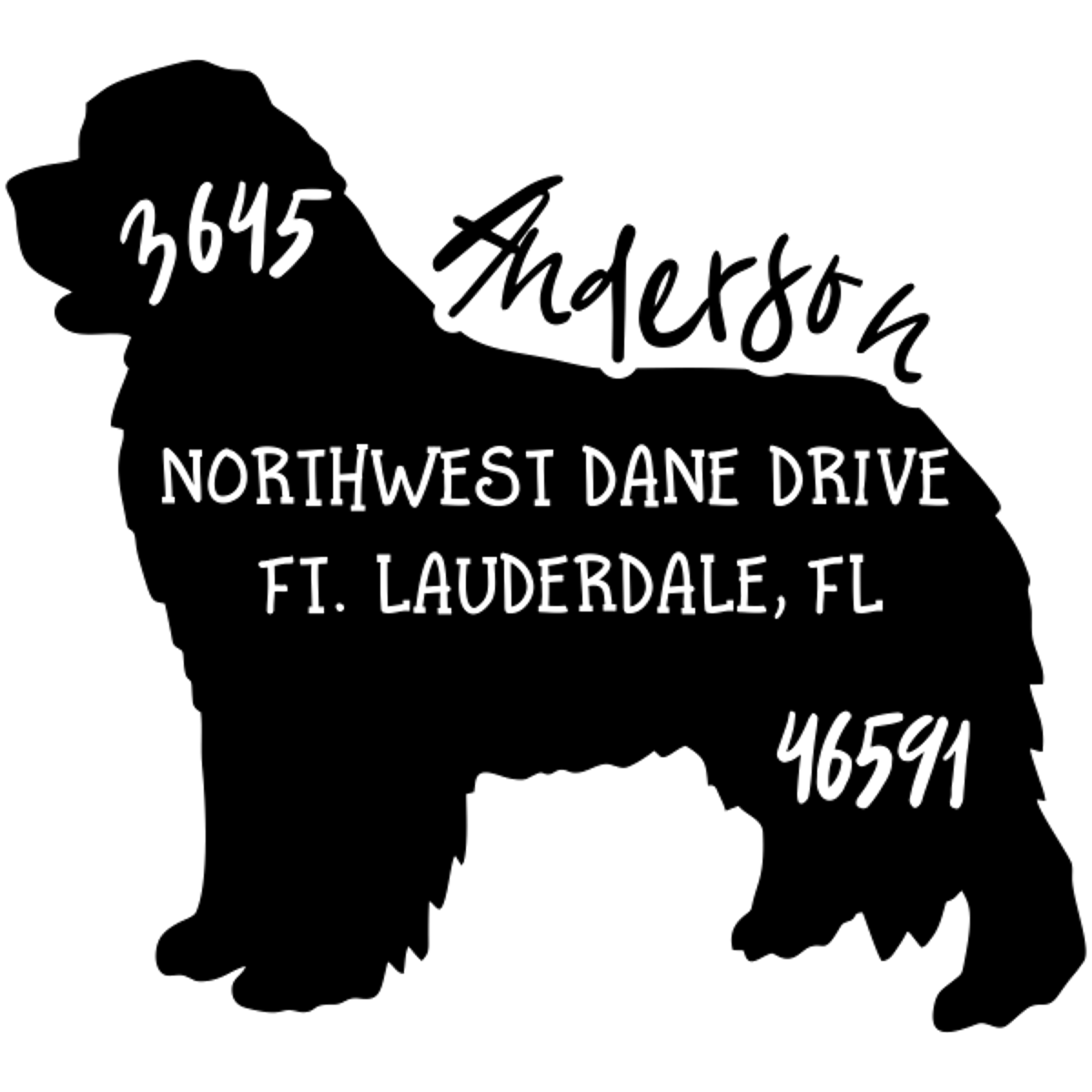 Newfoundland Dog Address Stamp