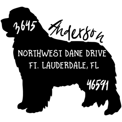 Newfoundland Dog Address Stamp