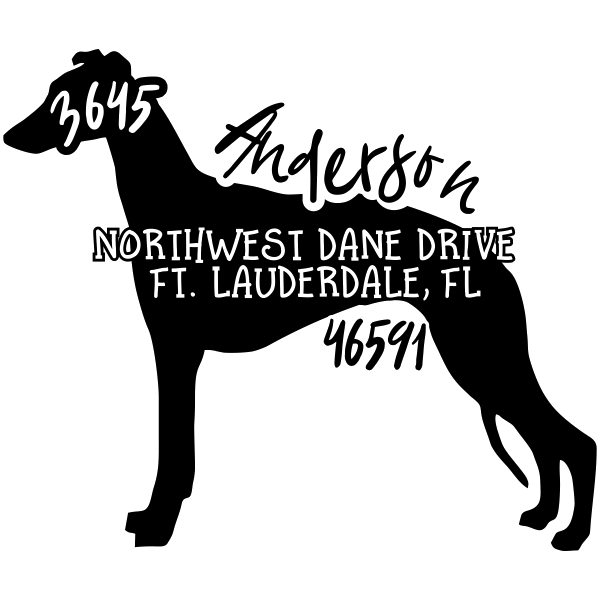 Whippet Dog Address Stamp