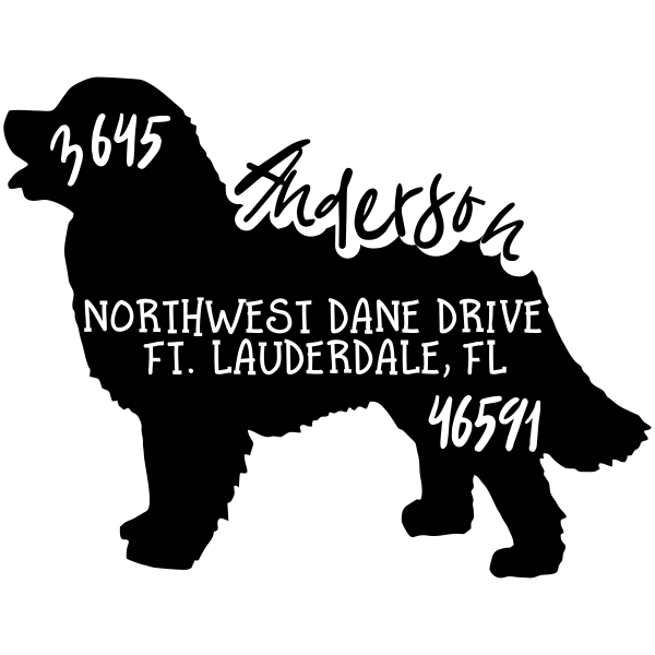 Bernese Mountain Dog Address Stamp