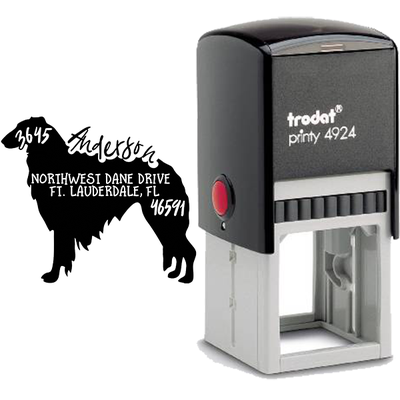 Borzoi Dog Address Stamp - alternate view