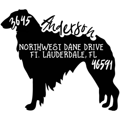 Borzoi Dog Address Stamp
