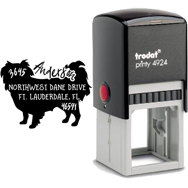 Japanese Chin Dog Address Stamp Body and Design