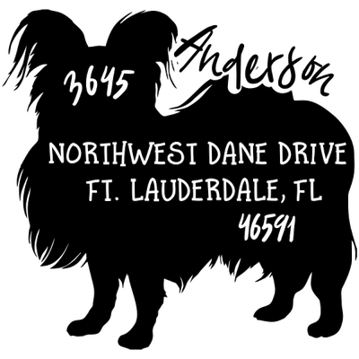 Pappillon Dog Address Stamp