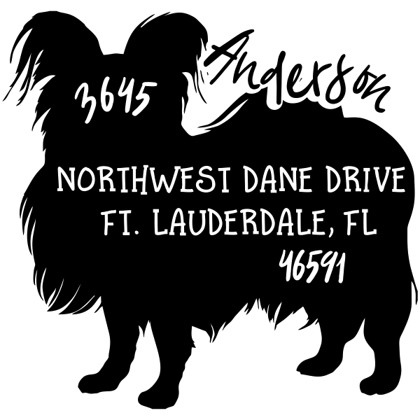 Pappillon Dog Address Stamp