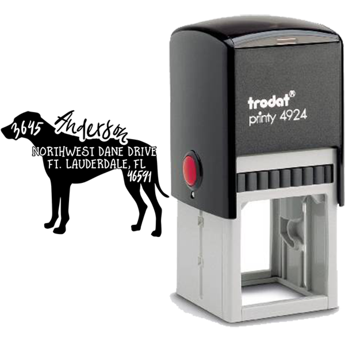Rhodesian Ridgeback Dog Address Stamp Body and Design