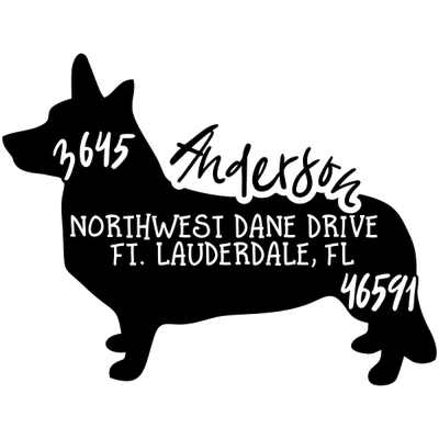 Cardigan Welsh Corgi Dog Address Stamp