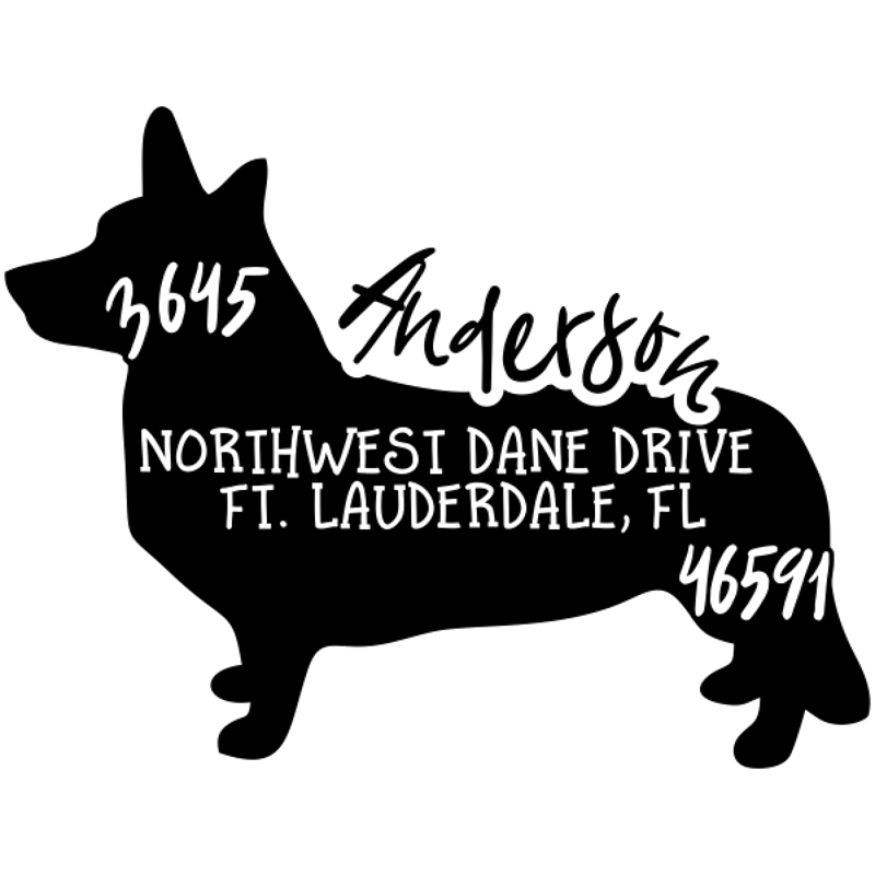Cardigan Welsh Corgi Dog Address Stamp