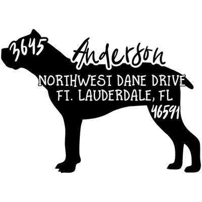 Docked Tail Cane Corso Dog Address Stamp