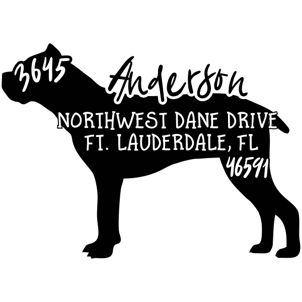 Docked Tail Cane Corso Dog Address Stamp