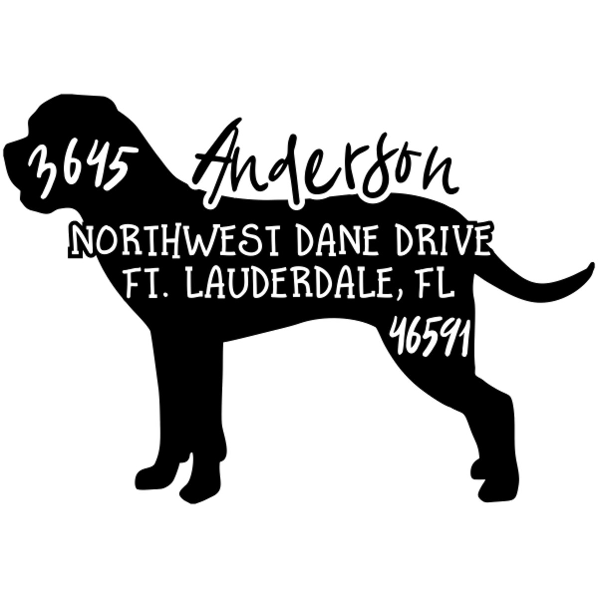 Cane Corso Dog Address Stamp