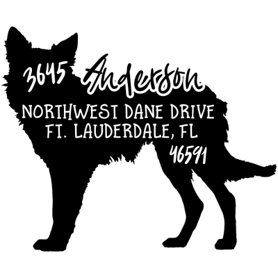 Border Collie Sport Style Dog Address Stamp