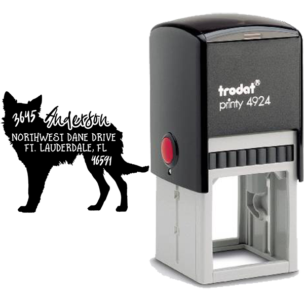 Border Collie Sport Style Dog Address Stamp Body and Design