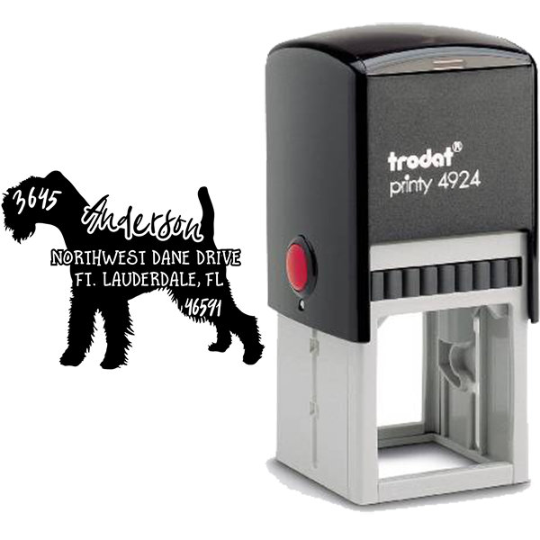 Wheaten Terrier Dog Address Stamp Body and Design