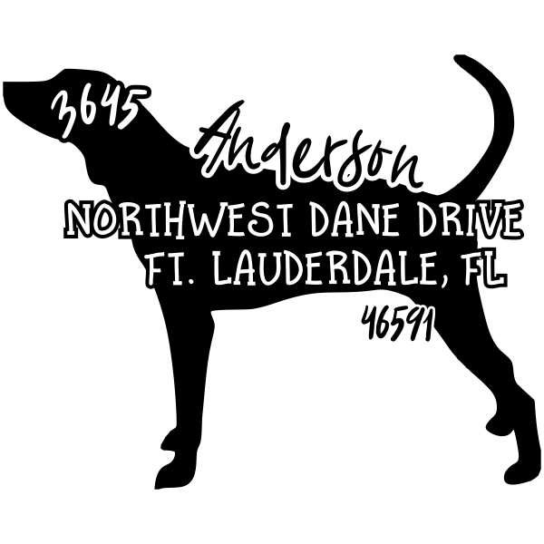 Coonhound Dog Address Stamp