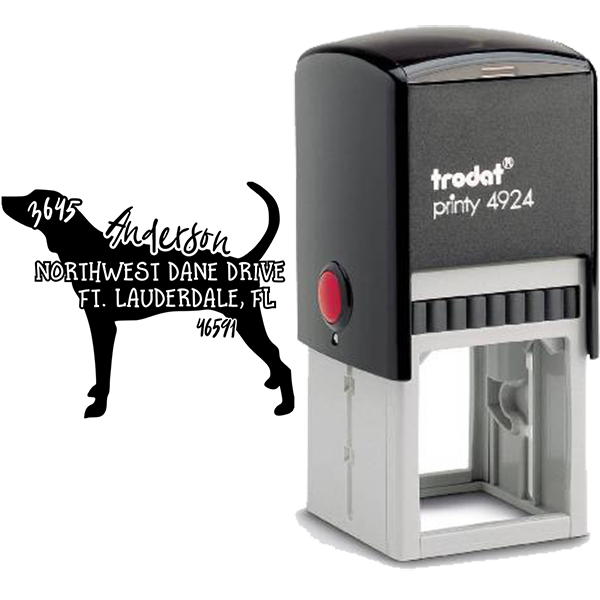 Coonhound Dog Address Stamp Body and Design