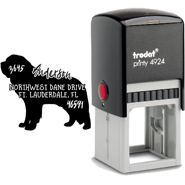 Great Pyrenees Dog Address Stamp Body and Design