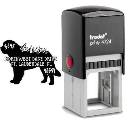 Saint Bernard Dog Address Stamp - alternate view
