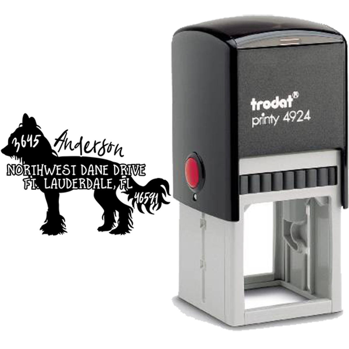 Chinese Crested Dog Address Stamp Body and Design