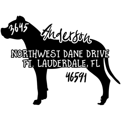 Dogo Argentino Dog Address Stamp