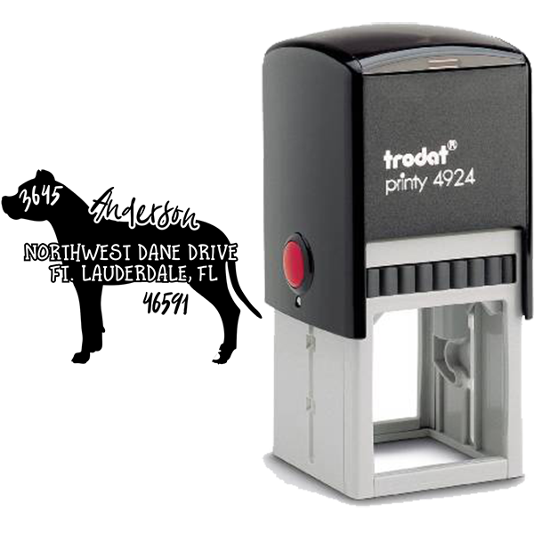 Dogo Argentino Dog Address Stamp Body and Design