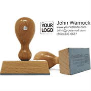 Custom 4 Line Logo European Hand Stamp