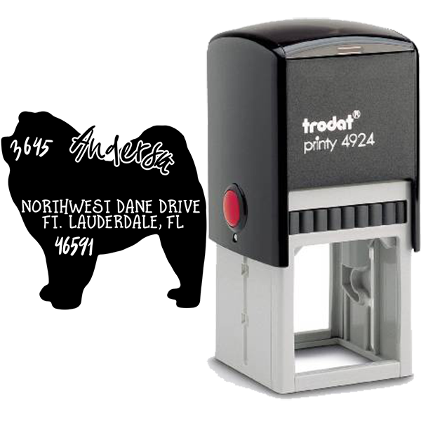 Chow Chow Dog Address Stamp Body and Design