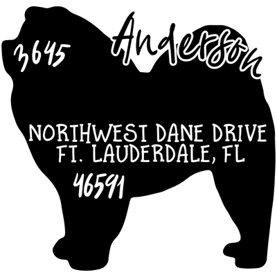 Chow Chow Dog Address Stamp