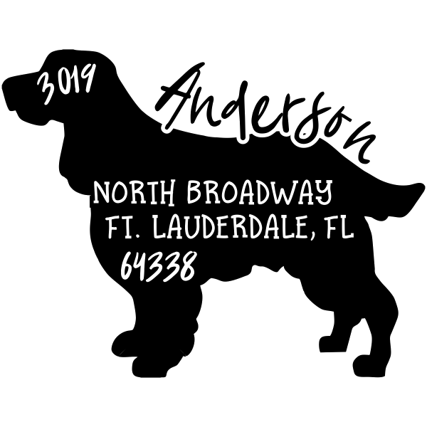 English Springer Spaniel Dog Address Stamp