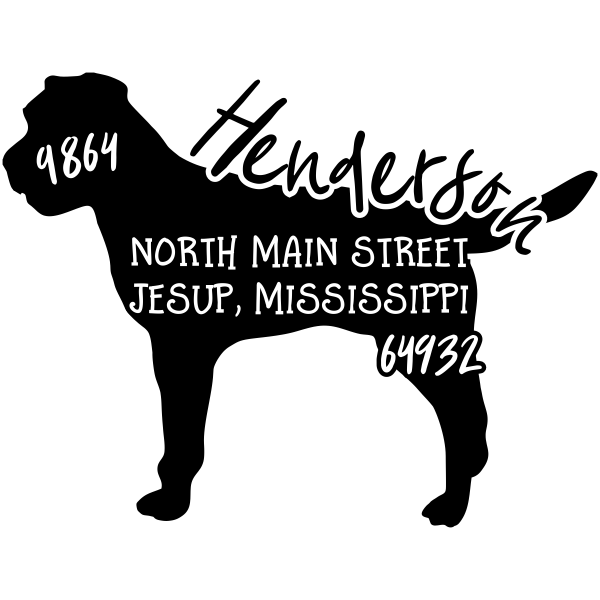 Border Terrier Dog Address Stamp