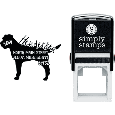 Border Terrier Dog Address Stamp - alternate view