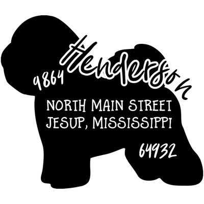 Bichon Frise Dog Address Stamp
