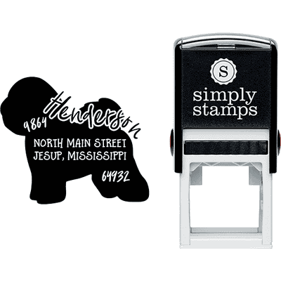 Bichon Frise Dog Address Stamp - alternate view