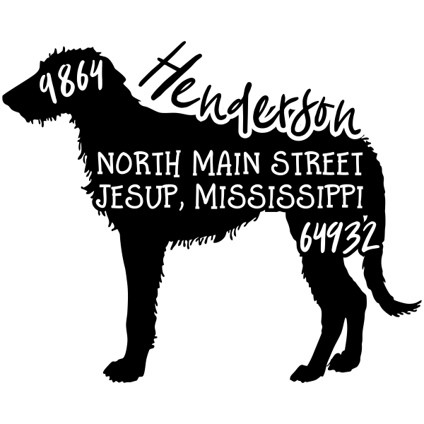 Irish Wolfhound Dog Address Stamp