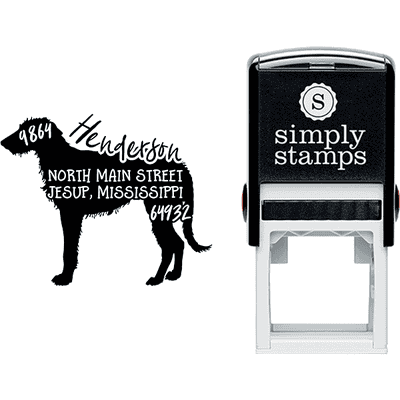 Irish Wolfhound Dog Address Stamp - alternate view