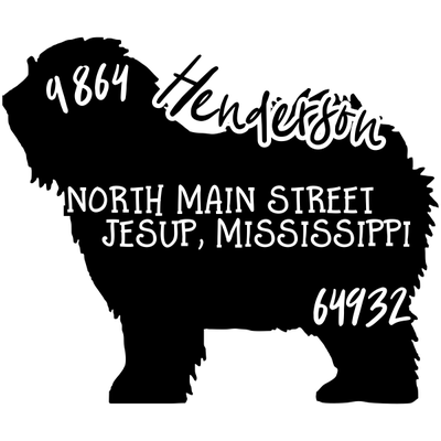 Old English Sheepdog Dog Address Stamp